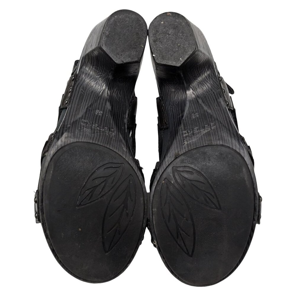 Dansko Nina Heeled Leather Sandals Womens Black Slingback 7707950200 Sz 38 / 7.5 - Picture 10 of 12